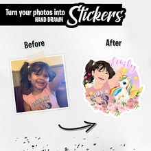 Load image into Gallery viewer, Personalized Stickers for Girls Unicorn Name
