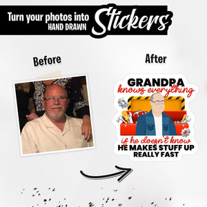 Personalized Stickers for Grandpa Knows everything