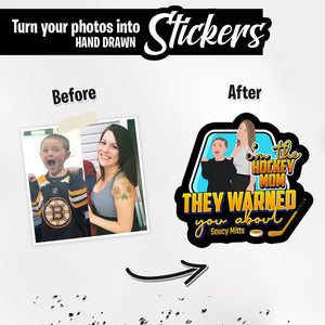 Personalized Stickers for Hockey Mom They Warned You with