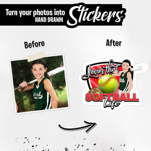 Personalized Stickers for Loving that Softball Life