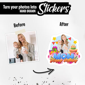 Personalized Stickers for Mom Happy Birthday