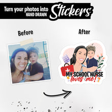 Load image into Gallery viewer, Personalized Stickers for My School Nurse Loves Me
