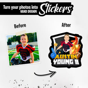 Personalized Stickers for Name Number Sports Picture