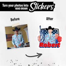 Load image into Gallery viewer, Personalized Stickers for Patriotic Name
