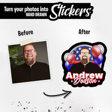 Load image into Gallery viewer, Personalized Stickers for Red White and Blue Name
