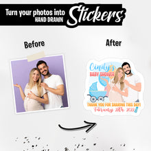 Load image into Gallery viewer, Personalized Stickers for Thank You for Sharing Day Baby Shower
