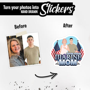 Personalized Stickers for United States Marine Mom