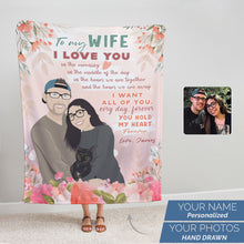 Load image into Gallery viewer, Personalized To My Wife Letter fleece blanket
