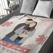 Load image into Gallery viewer, Personalized couples throw blanket with pictures
