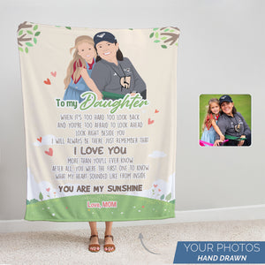 Personalized custom blanket Love Mom to Daughter