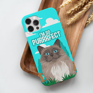 Purrfect custom hand drawn cat photo phone case personalized