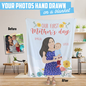 Personalized custom throw blanket for your first mother’s day