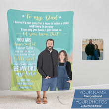 Load image into Gallery viewer, Personalized dad fleece throw blanket from daughter
