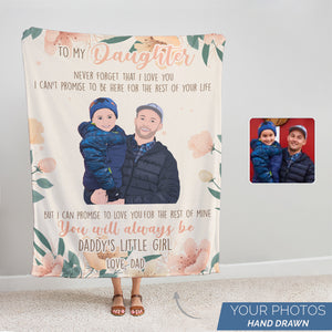 Personalized sherpa blanket from dad to daughter