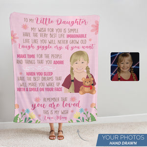 Personalized sherpa blanket from mom to daughter