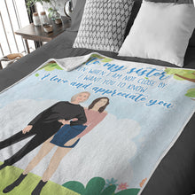 Load image into Gallery viewer, Personalized sister throw blanket word blanket gift
