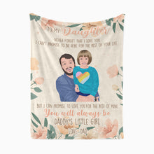 Load image into Gallery viewer, Personalized throw blanket from dad to daughter
