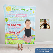 Load image into Gallery viewer, Personalized throw blanket from grandma to granddaughter 

