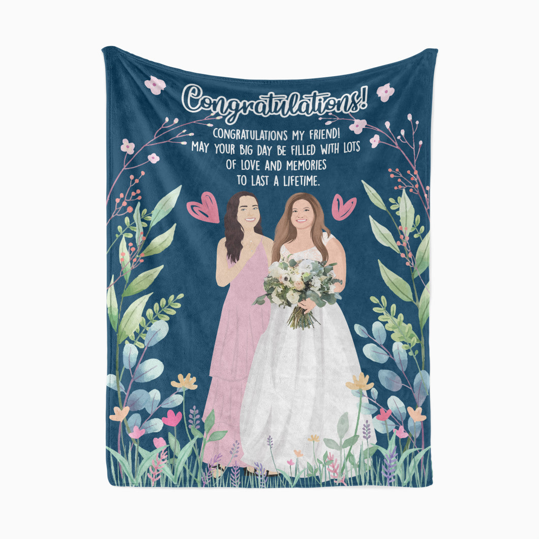 Personalized wedding throw blanket from Maid of Honor