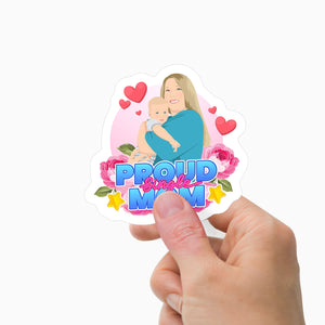 Proud Single Mom Stickers Personalized