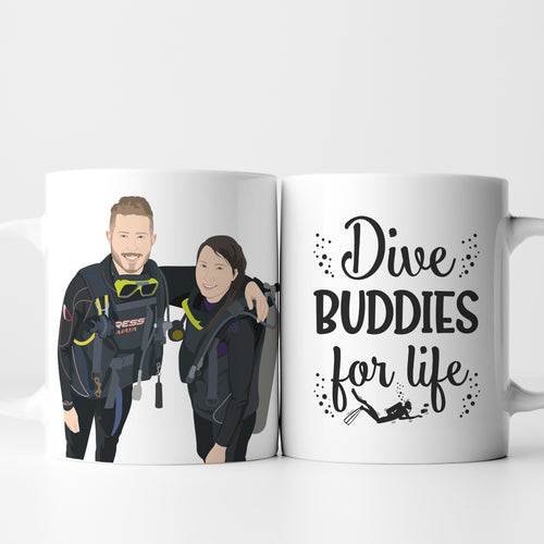 Scuba Mug Stickers Personalized