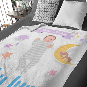 Sweet Dreams Baby throw blanket personalized