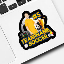 Load image into Gallery viewer, Team Name Soccer Sticker designs customize for a personal touch
