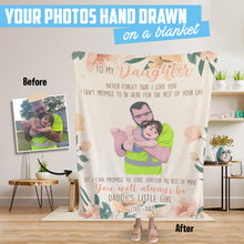 Load image into Gallery viewer, To My Daughter from Dad fleece blanket personalized
