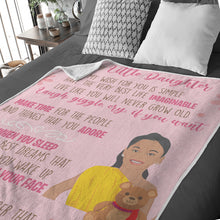 Load image into Gallery viewer, To My Daughter from Mom custom hand drawn blanket personalized
