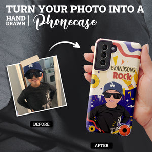 Turn Your Photo in to Custom Design Grandsons Rock Phone Cases