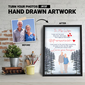 Turn Your Photo into a Custom Hand Drawn for To My Wife Personalized Frame