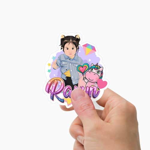 Unicorn Children's Stickers Personalized