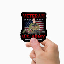 Load image into Gallery viewer, Us Army Veteran Stickers Personalized
