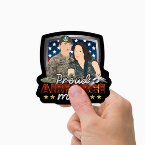 Proud Air Force Mom Sticker Personalized