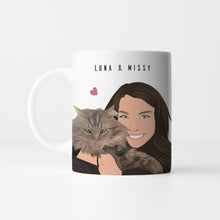 Load image into Gallery viewer, Personalized Cat and Owner Mug
