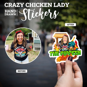 Crazy Chicken Lady Sticker