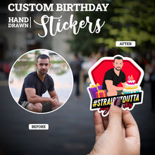 Load image into Gallery viewer, Custom Birthday Stickers - Photo Drawing
