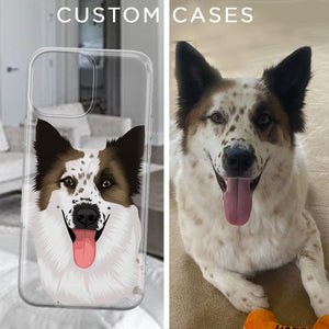 Custom Dog Drawing Clear Case