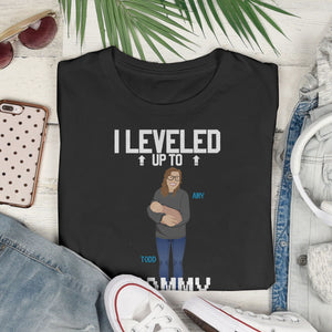 Leveled Up to Mommy Shirt Personalized