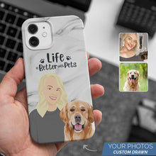 Load image into Gallery viewer, Life is Better with Pets Phone Case - Marble Print
