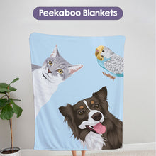 Load image into Gallery viewer, Custom Peekaboo Pet Blanket - Multiple Pets
