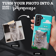 Load image into Gallery viewer, Personalized custom cat photo Purrrfect phone case

