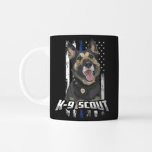 Load image into Gallery viewer, Personalized Thin Blue Line K9 Unit Police Dog Mug
