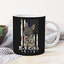 Load image into Gallery viewer, Personalized Thin Blue Line K9 Unit Police Dog Mug
