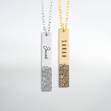 Load image into Gallery viewer, Personalized Fingerprint Bar Necklace
